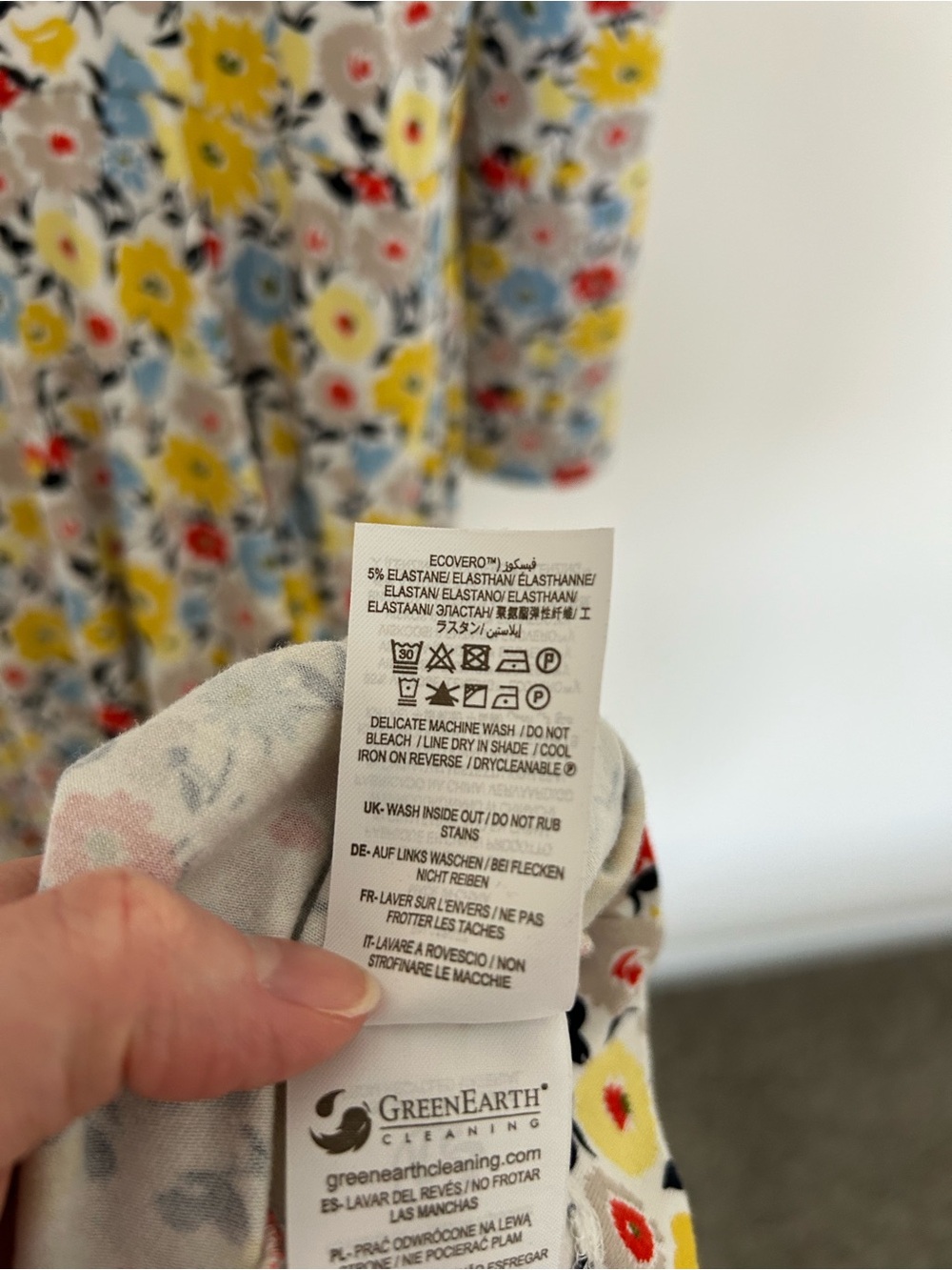 Boden‎ Long Sleeve Maxi Dress with Pockets Yellow and Blue Floral Size US8R - Picture 6 of 7